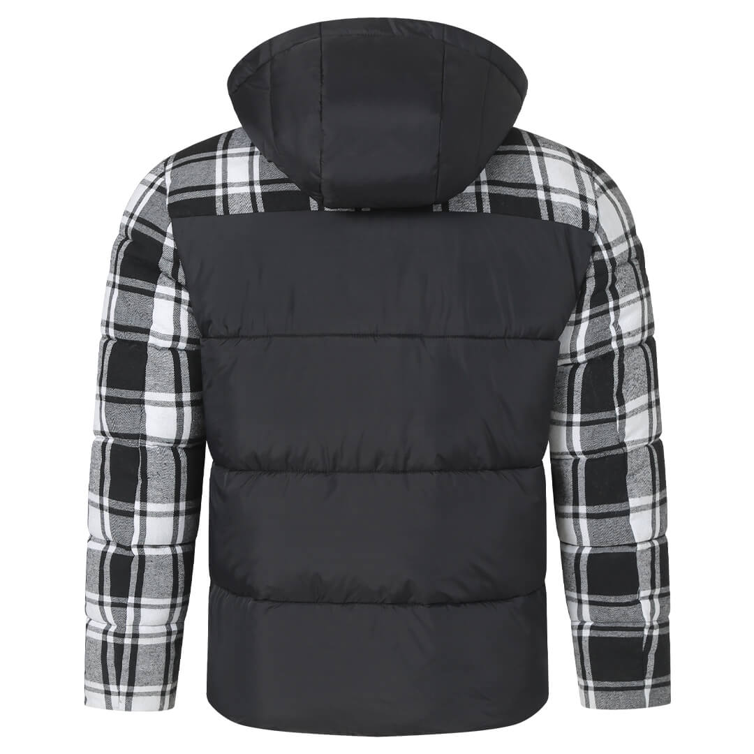 Plaid Puffer Jacket Mens Back View | The Ashwell