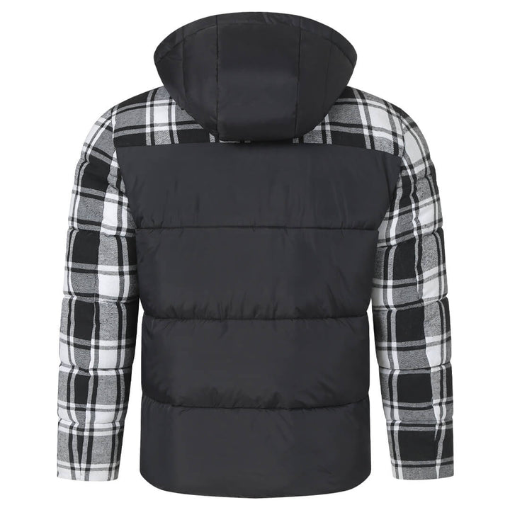 Plaid Puffer Jacket Mens Back View | The Ashwell