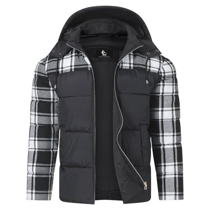 Plaid Puffer Jacket Mens Front Open View | The Ashwell