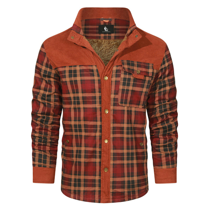Plaid Shirt Jacket Classic Red Mens Side View | The Ashwell