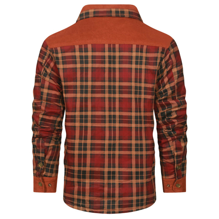 Plaid Shirt Jacket Classic Red Mens Back View | The Ashwell