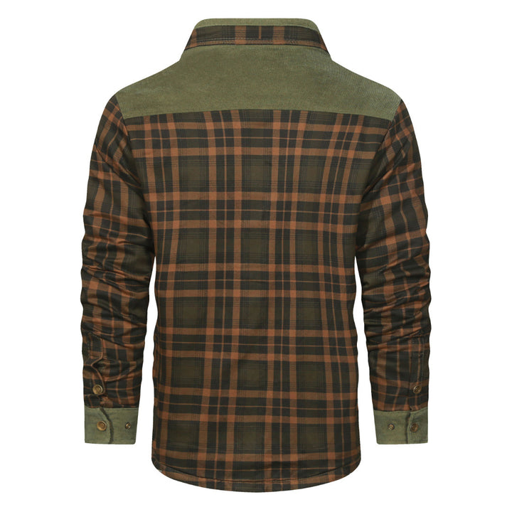 Plaid Shirt Jacket Forest Green Mens Back View | The Ashwell