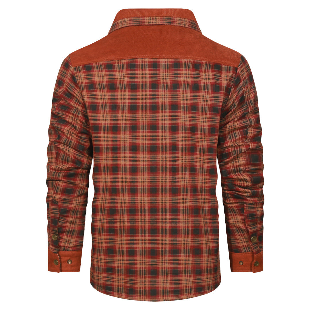 Plaid Shirt Jacket Vintage Red Mens Side View | The Ashwell