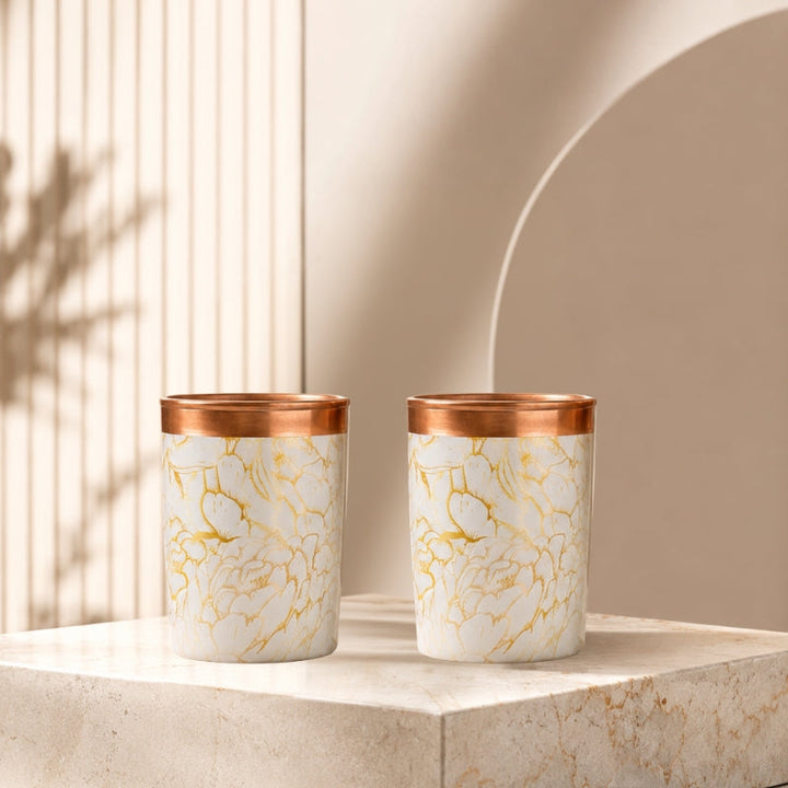 Pure solid copper carafe, Heritage Collection, styled for an Ayurvedic wellness lifestyle