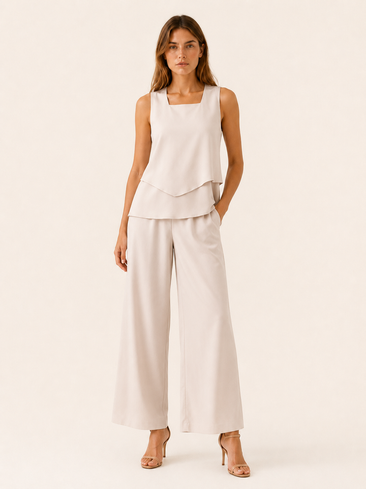 Rafaela | Two Piece Set with Wide Leg Trousers