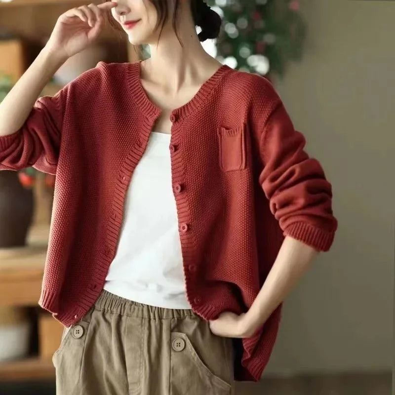 Sienna Comfortable Casual Cardigan — front view