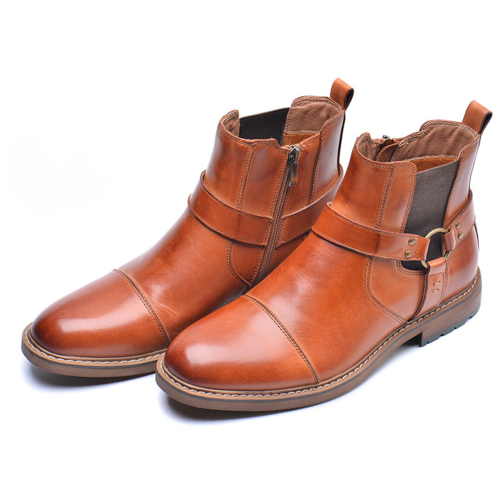 Roadster Chocolate Leather Boots Mens Top View | The Ashwell