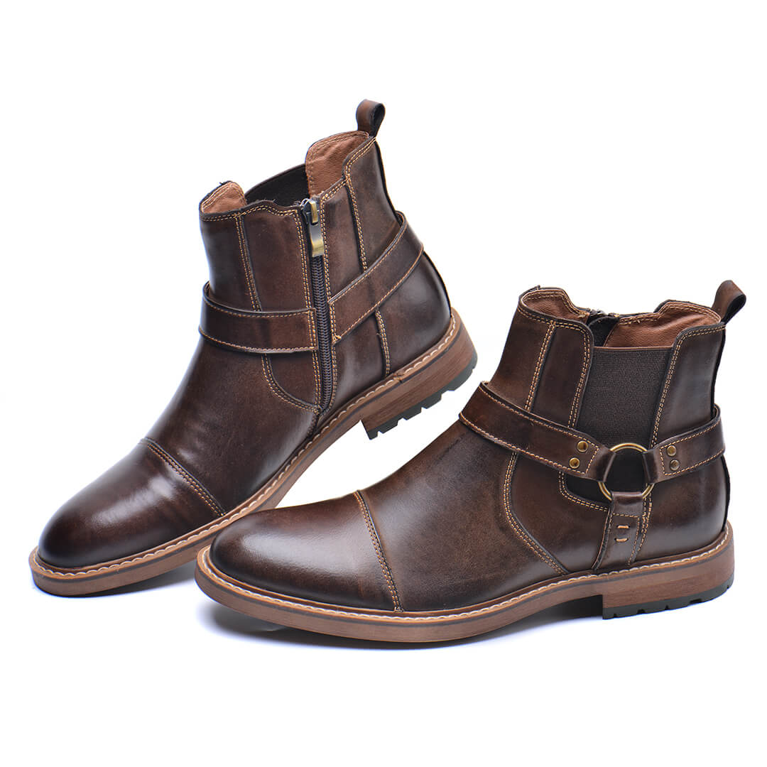 Roadster Coffee Leather Boots Mens Sole Detail | The Ashwell