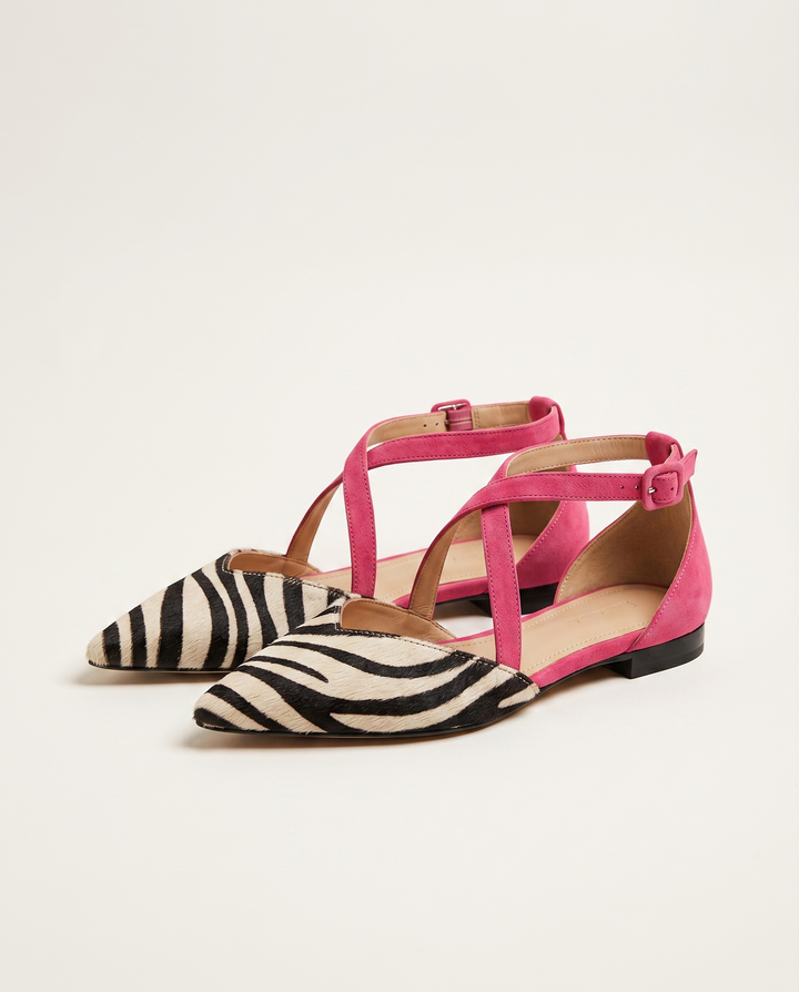 Rowena | Flat Sandals with Crossed Ankle Straps