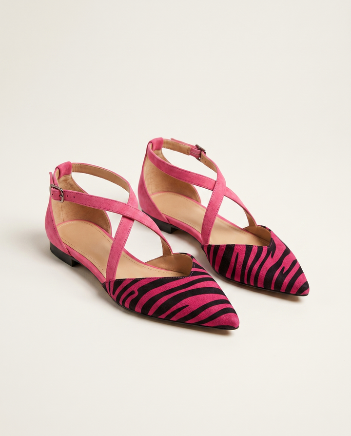 Rowena | Flat Sandals with Crossed Ankle Straps