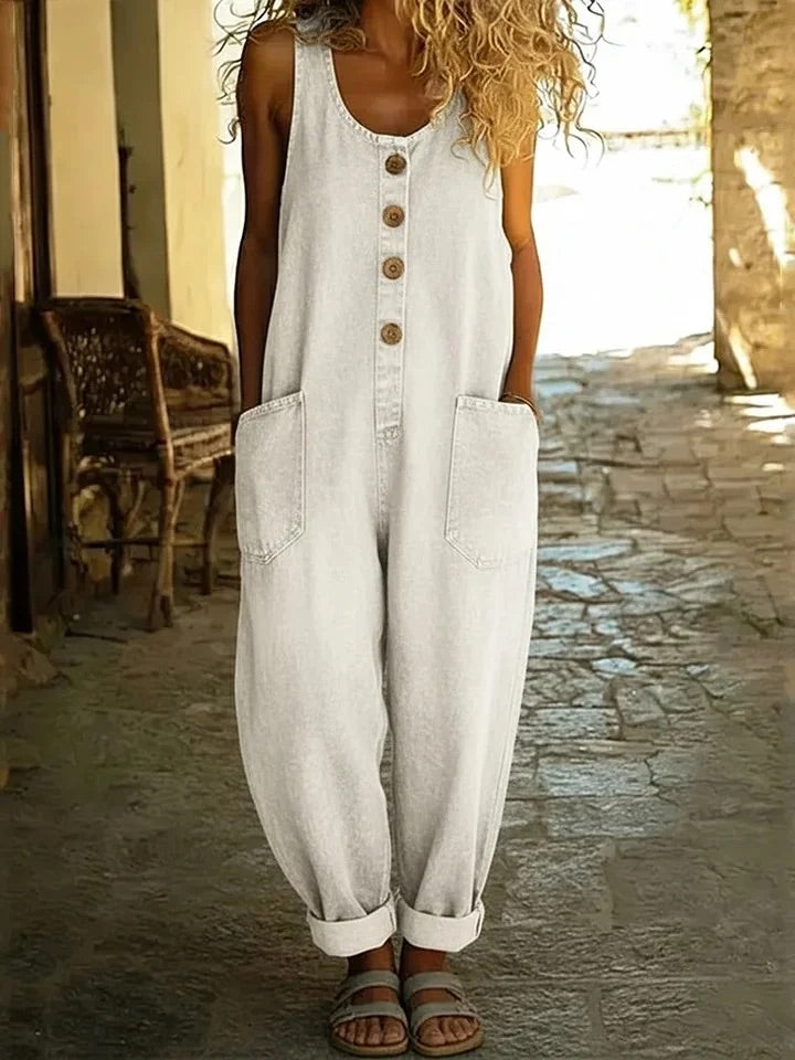 Saylor Denim Overalls — detail view
