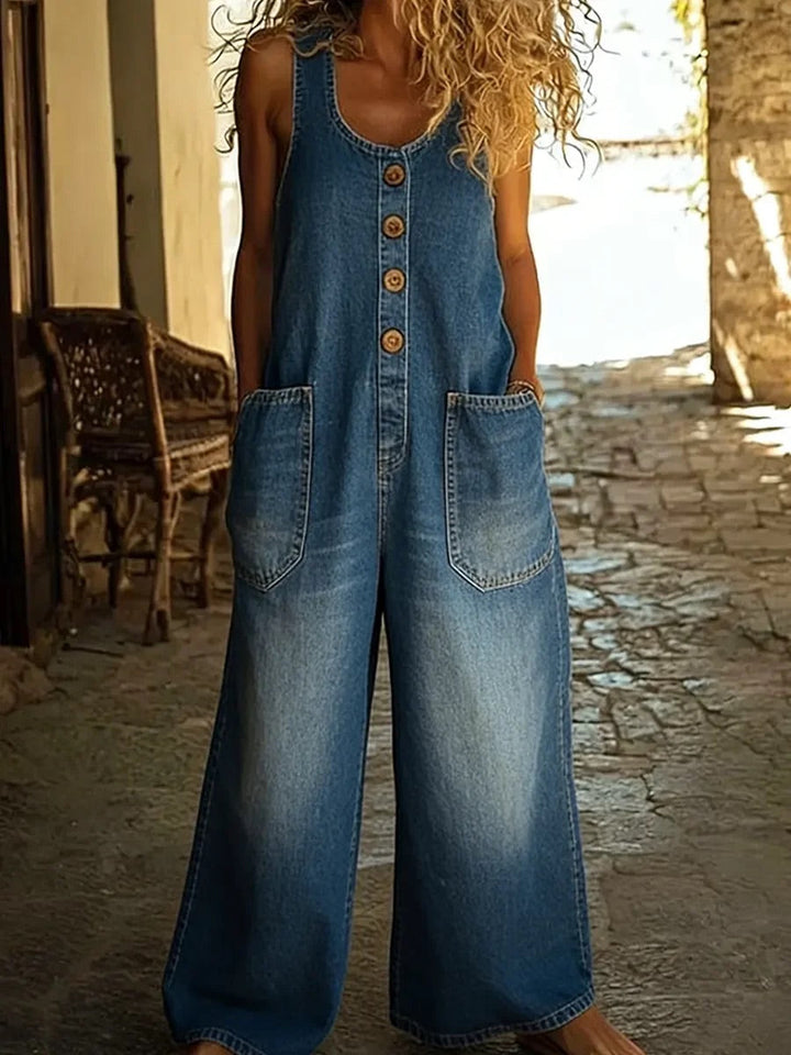 Saylor Denim Overalls — front view