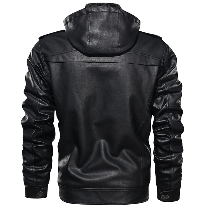 Titan Black Leather Jacket Men Side View | The Ashwell