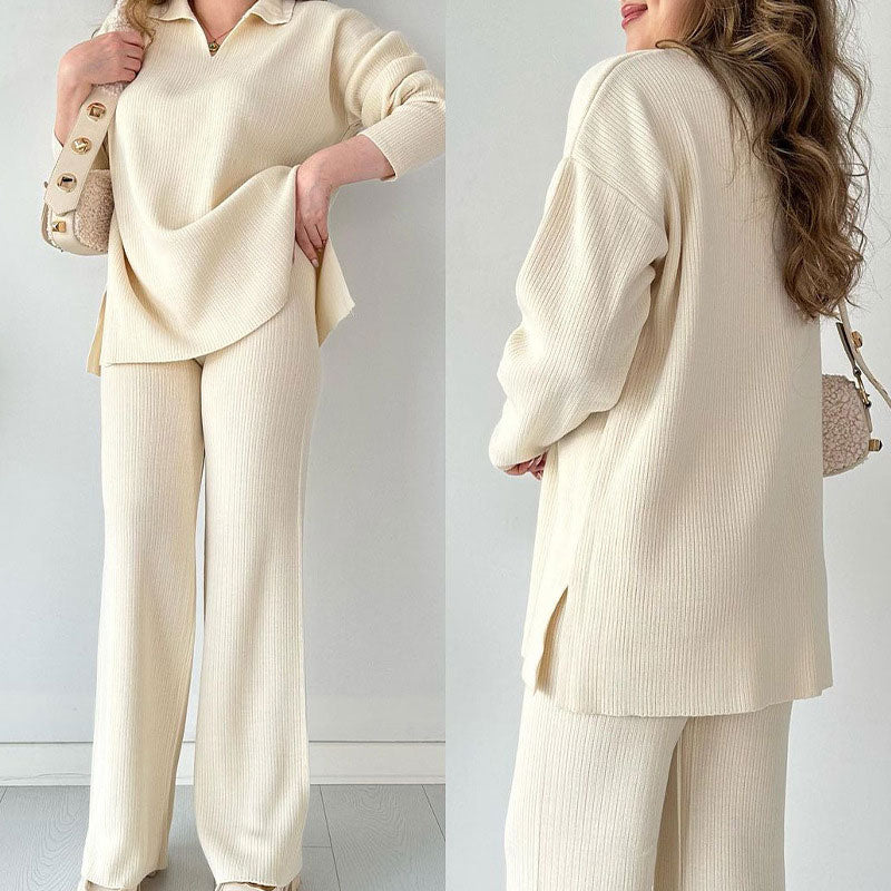 Lily Comfortable V-neck Co-ord Set — front view