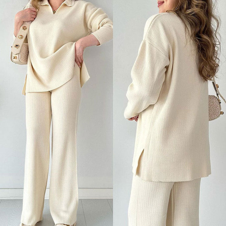 Lily Comfortable V-neck Co-ord Set — front view