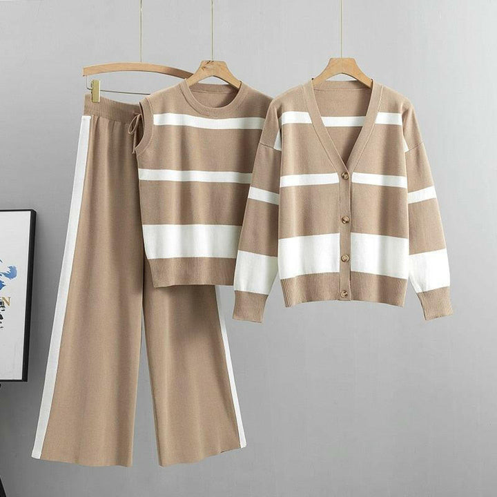 Avery Stylish Loose Casual Three-Piece Set — front view