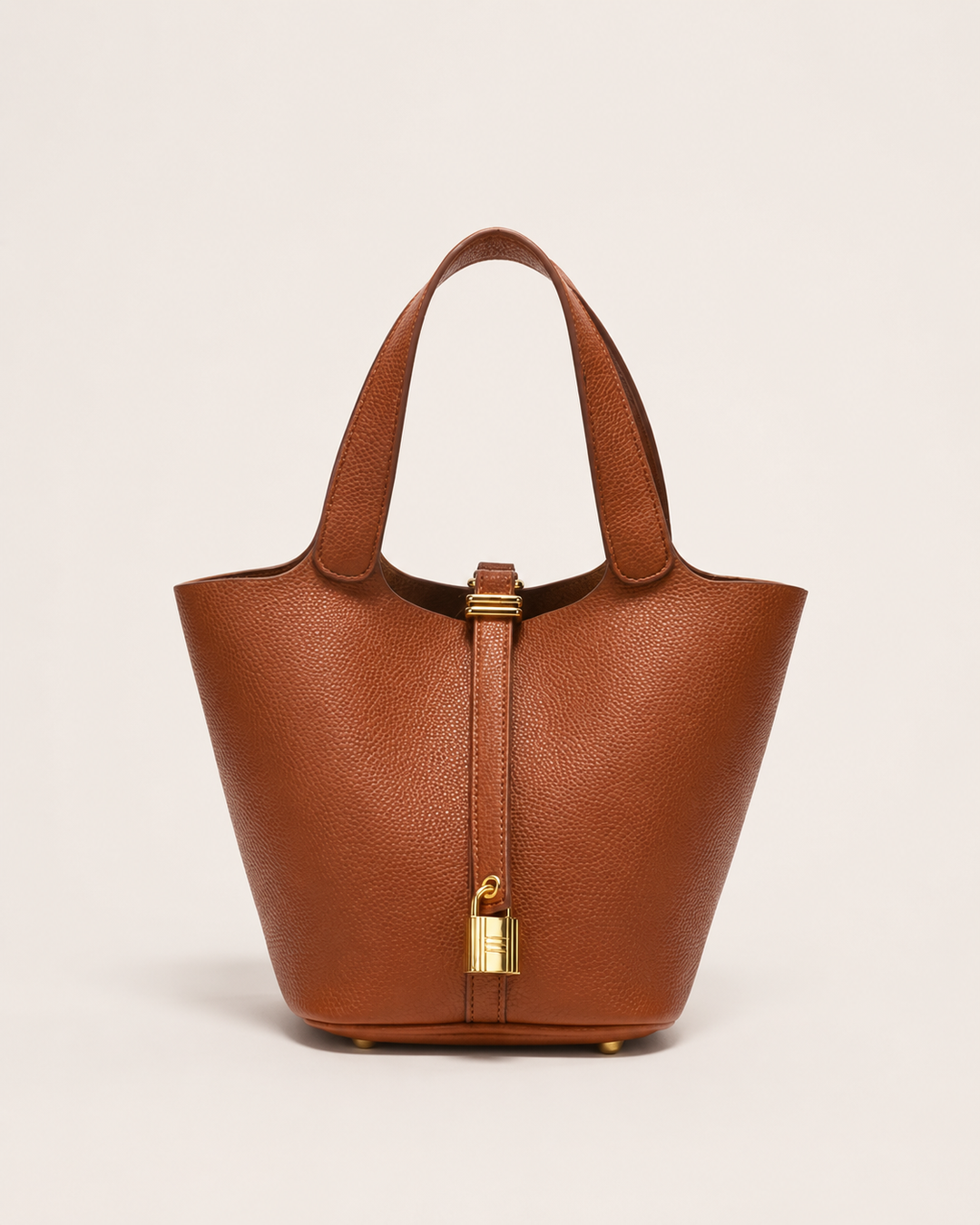 Talia | Leather Bucket Bag with Gold Clasp