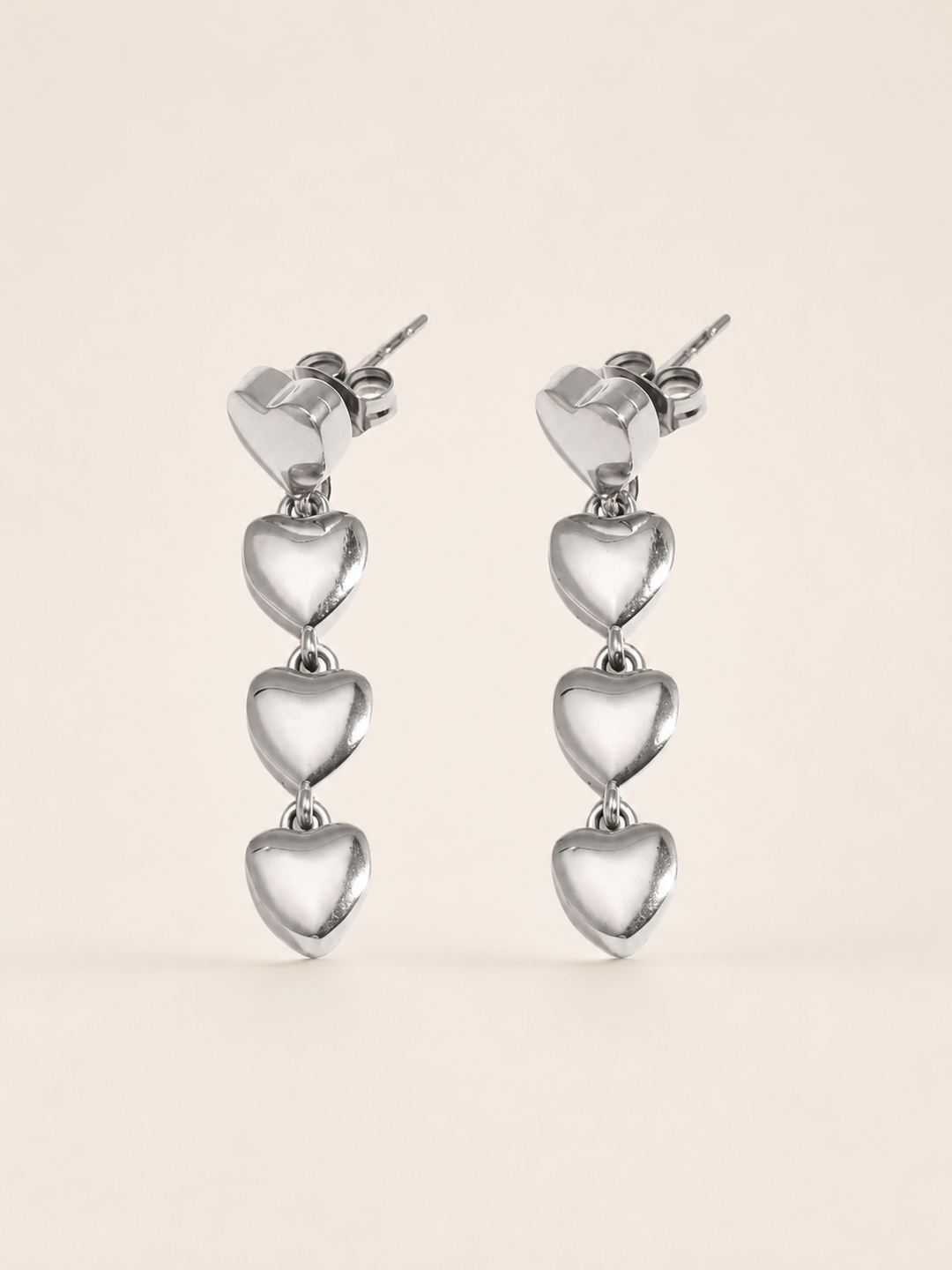 Taryn | Heart Drop Earrings with Polished Charms