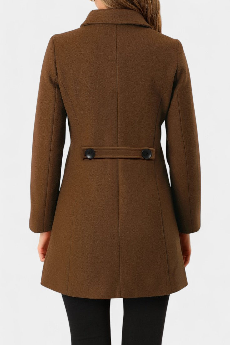 Manea long coat belt and waist detail