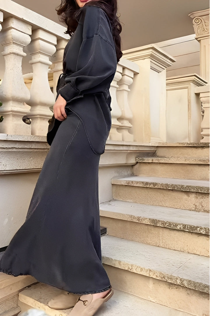 Radomira elegant skirt set women – model wearing