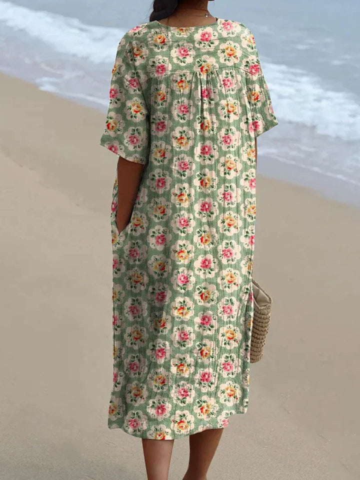 Wild Garden Vintage Floral Maxi Dress — lifestyle shot
