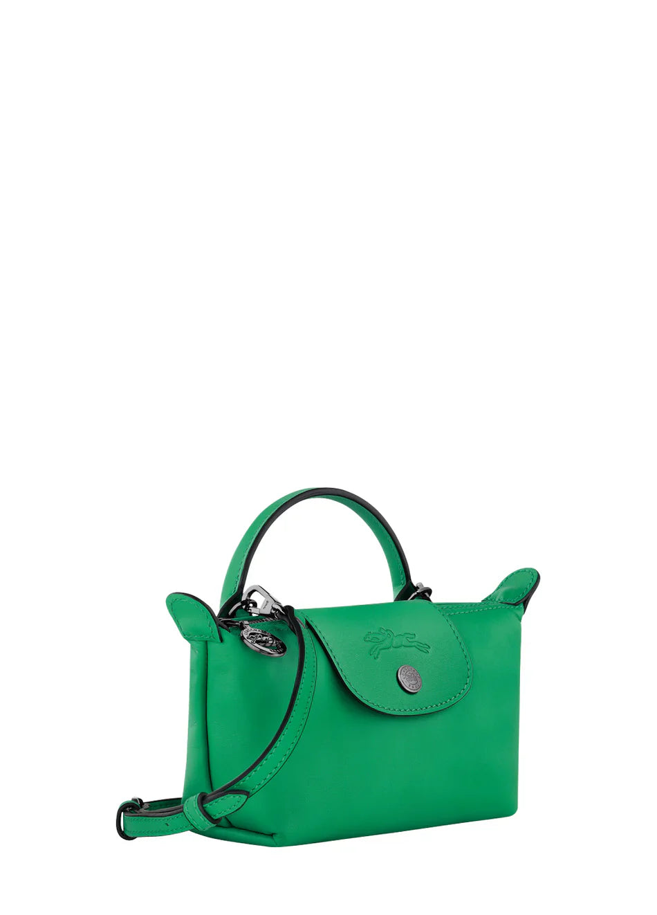 Longchamp Mini Leather Bag Green — side view